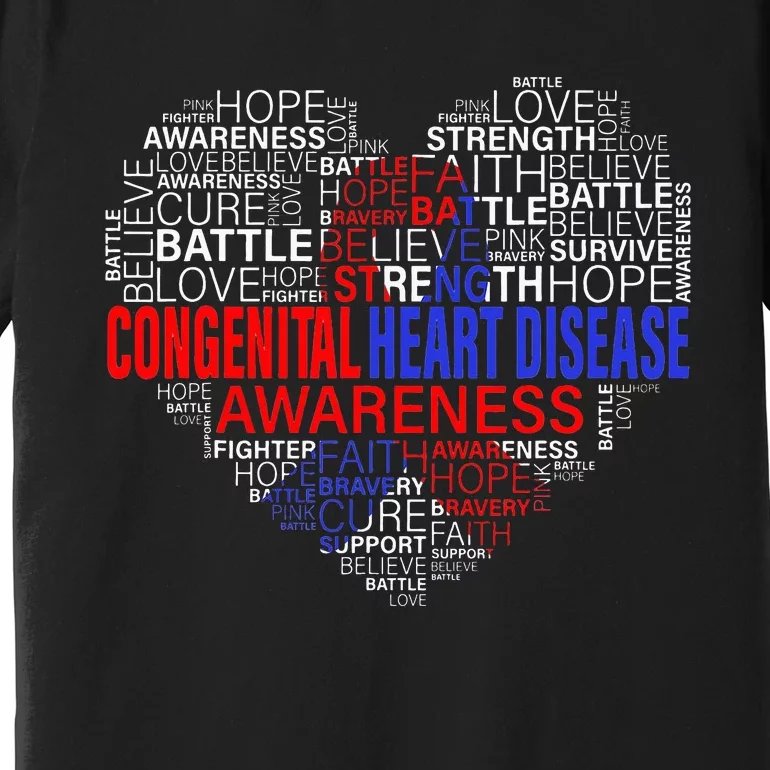 CHD Awareness Heart Disease Fighting Hope Support Warrior Premium T-Shirt