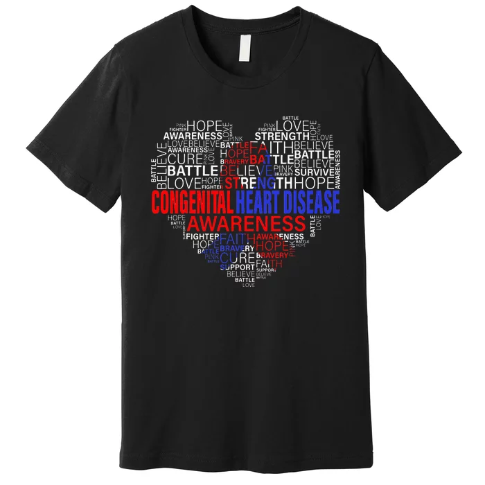 CHD Awareness Heart Disease Fighting Hope Support Warrior Premium T-Shirt