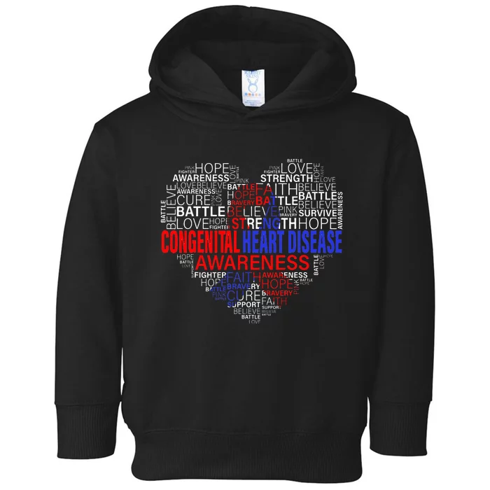 CHD Awareness Heart Disease Fighting Hope Support Warrior Toddler Hoodie