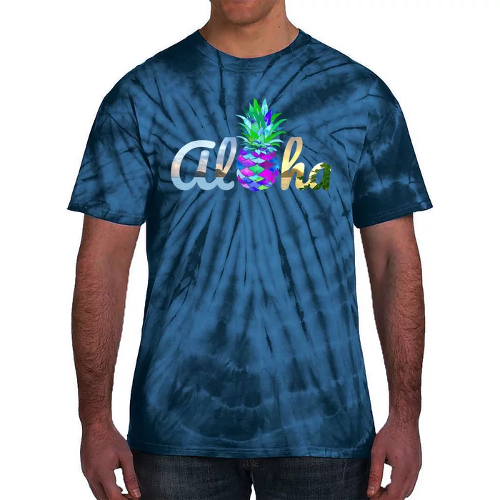 Cute Aloha Hawaii Pineapple Mermaid Purple Girl Wo Tie-Dye T-Shirt