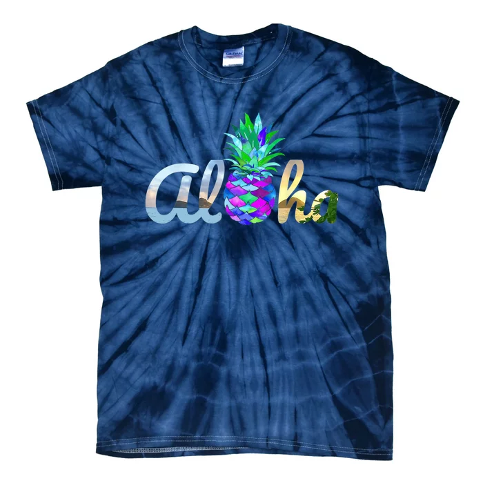 Cute Aloha Hawaii Pineapple Mermaid Purple Girl Wo Tie-Dye T-Shirt