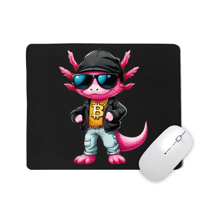 Cool Axolotl Hodler Sunglasses Neckless Bitcoin Mousepad