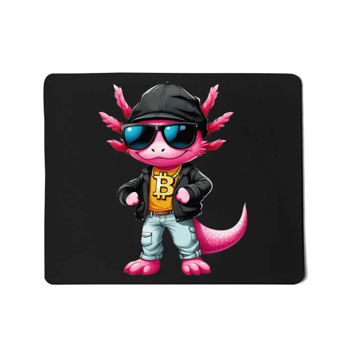 Cool Axolotl Hodler Sunglasses Neckless Bitcoin Mousepad