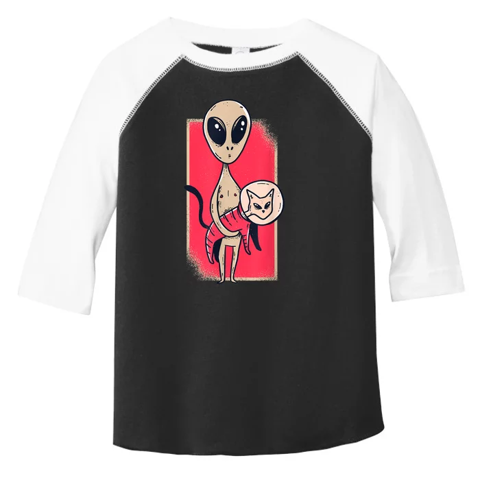 Cute Alien Holding A Pet Cat Toddler Fine Jersey T-Shirt