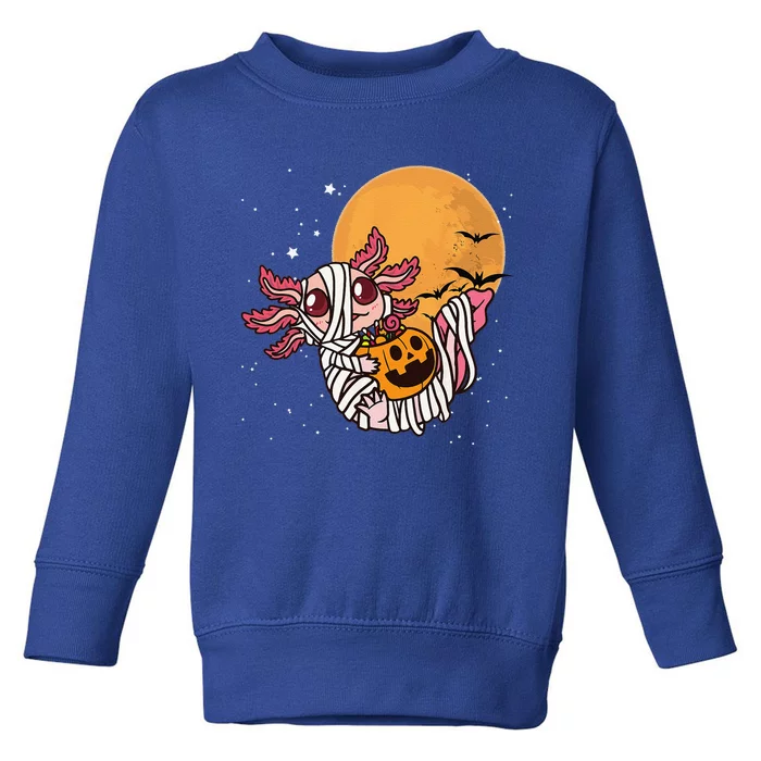 Cute Axolotl Halloween Mummy Axolotl Toddler Sweatshirt