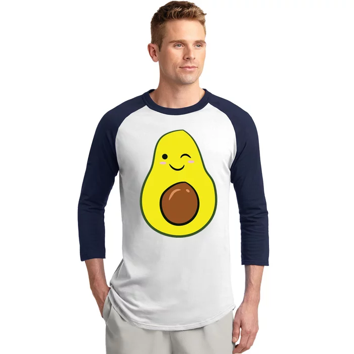 Cute Avocado Halloween Costume Kawaii Avocado Baseball Sleeve Shirt