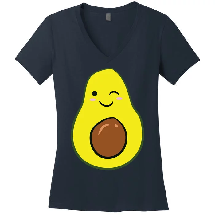 Cute Avocado Halloween Costume Kawaii Avocado Women's V-Neck T-Shirt