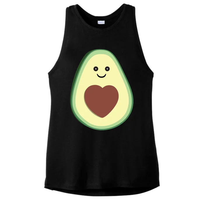 Cute Avocado Heart Love Ladies Tri-Blend Wicking Tank