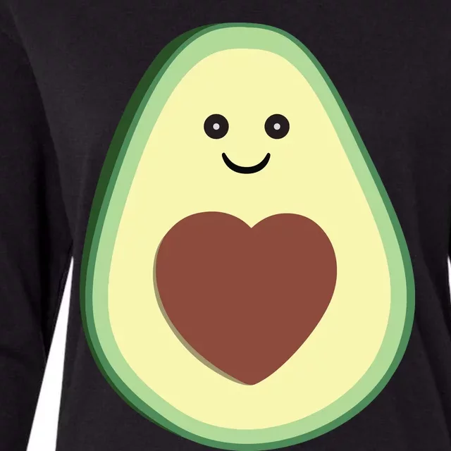 Cute Avocado Heart Love Womens Cotton Relaxed Long Sleeve T-Shirt