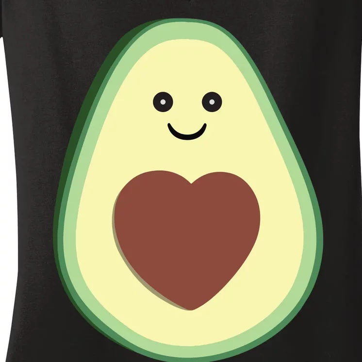 Cute Avocado Heart Love Women's V-Neck T-Shirt