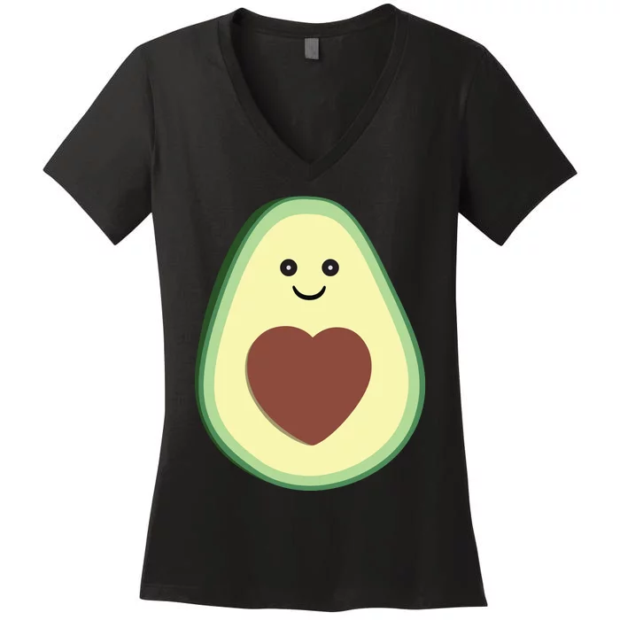 Cute Avocado Heart Love Women's V-Neck T-Shirt