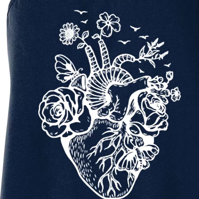 Cute Anatomical Heart Cardiac Nurse Student Gift Women's Racerback Tank