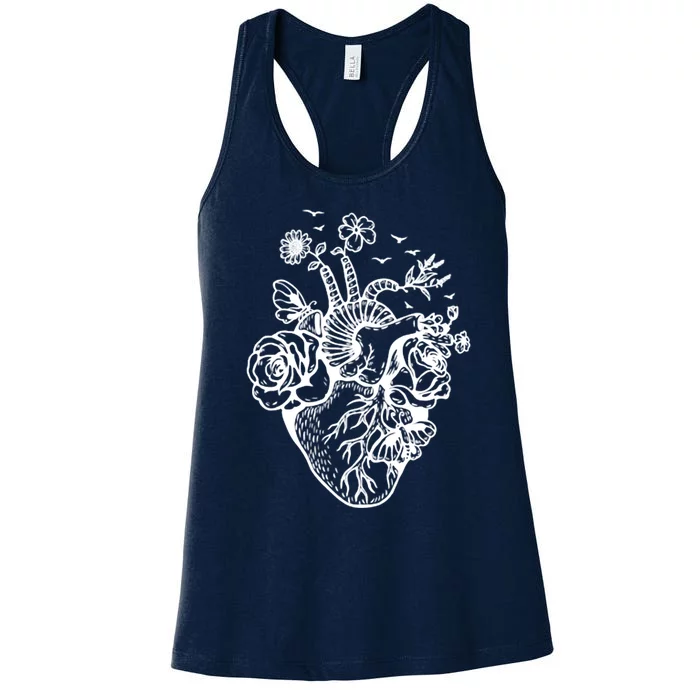 Cute Anatomical Heart Cardiac Nurse Student Gift Women's Racerback Tank