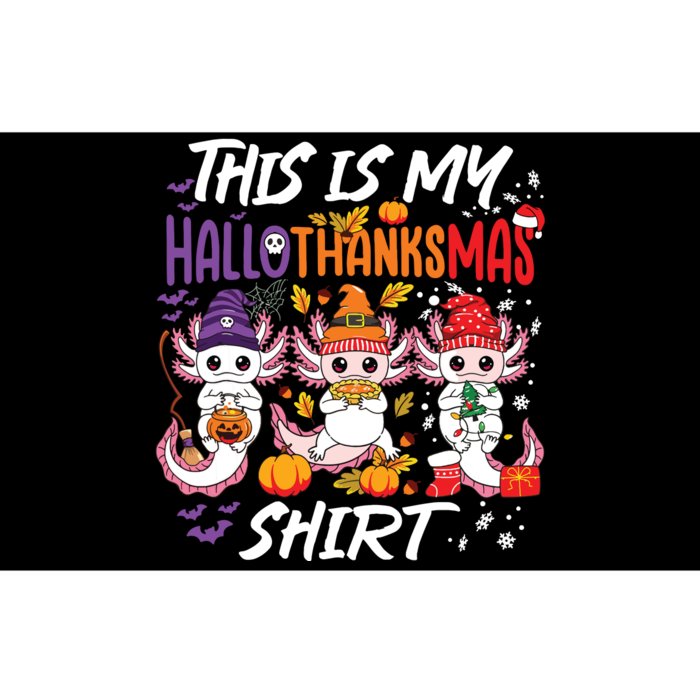 Cute Axolotl Hallothanksmas Halloween Thanksgiving Christmas Bumper Sticker