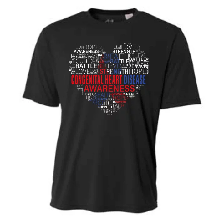 CHD Awareness Heart Disease Fighting Hope Support Warrior Cooling Performance Crew T-Shirt