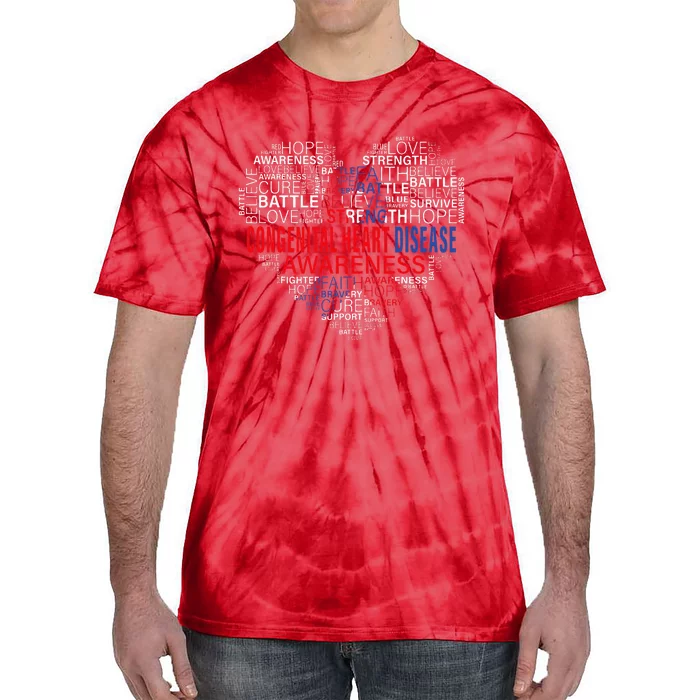 CHD Awareness Heart Disease Fighting Hope Support Warrior Tie-Dye T-Shirt