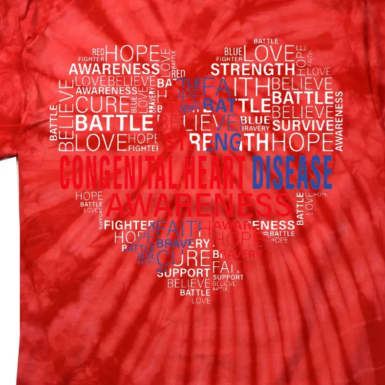 CHD Awareness Heart Disease Fighting Hope Support Warrior Tie-Dye T-Shirt