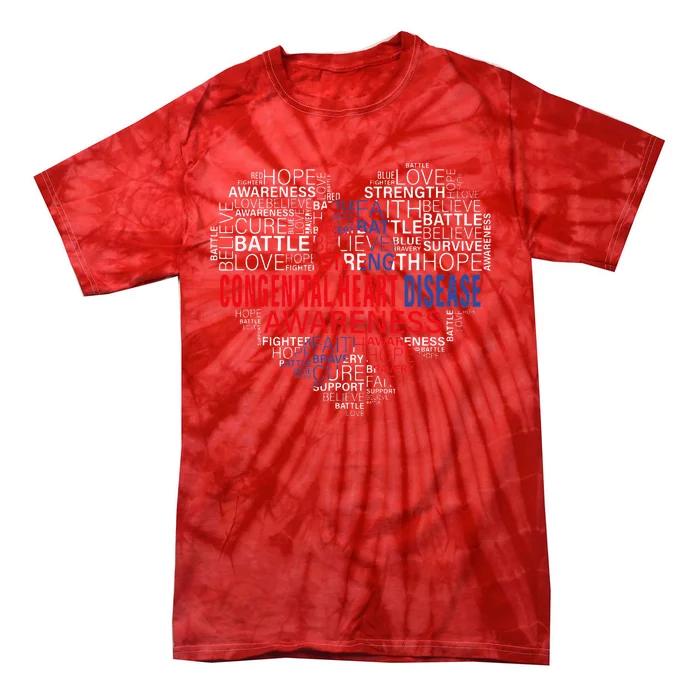 CHD Awareness Heart Disease Fighting Hope Support Warrior Tie-Dye T-Shirt