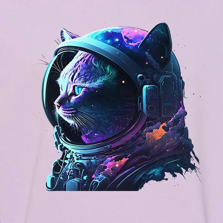 Cat Astronaut In Space Suit And Helmet In The Cosmos Funny Garment-Dyed Sweatshirt