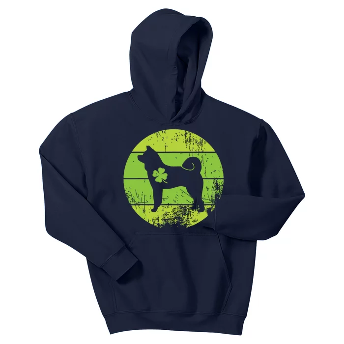 Circular Akita Irish Shamrock Dog St Patricks Day Kids Hoodie