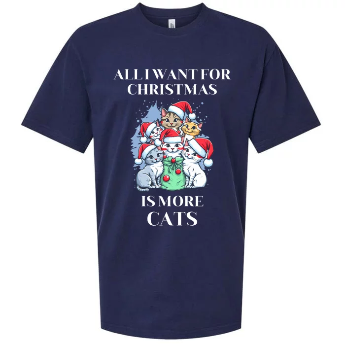 Christmas All I Want For Christmas Is More Cats Cool Gift Sueded Cloud Jersey T-Shirt