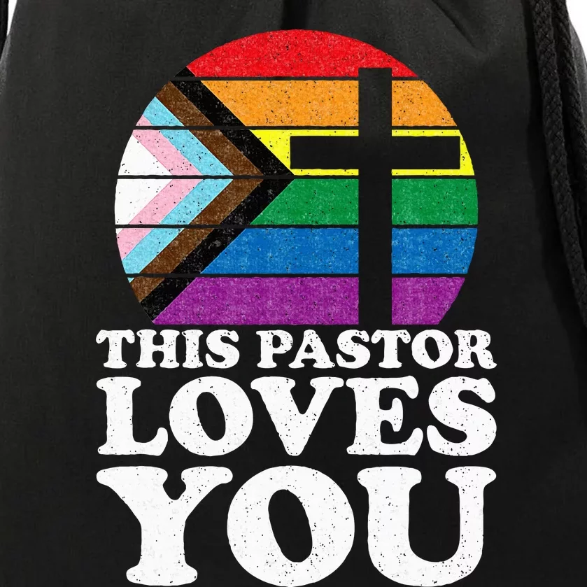 Christian Ally Inclusive Pride Clergy This Pastor Loves You Drawstring Bag