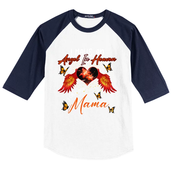 Cool Angel In Heaven Mama Family Best Friend Memorial Love Gift Baseball Sleeve Shirt