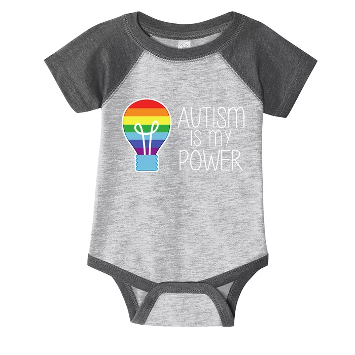 Cute Autism Is My Power Colorful Rainbow Light Bulb Infant Baby Jersey Bodysuit