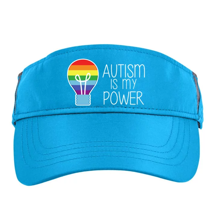 Cute Autism Is My Power Colorful Rainbow Light Bulb Adult Drive Performance Visor