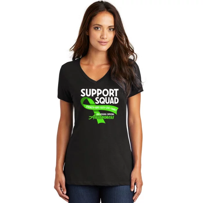 Cancer Awareness I Support Squad NonHodgkin Lymphoma Women's V-Neck T-Shirt