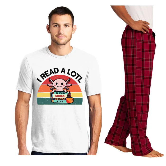 Cute Axolotl I Read A Lotl Funny Bookworm Pajama Set