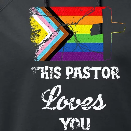 Christian Ally Inclusive Pride Clergy This Pastor Loves You Performance Fleece Hoodie