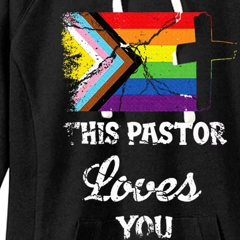 Christian Ally Inclusive Pride Clergy This Pastor Loves You Women's Fleece Hoodie