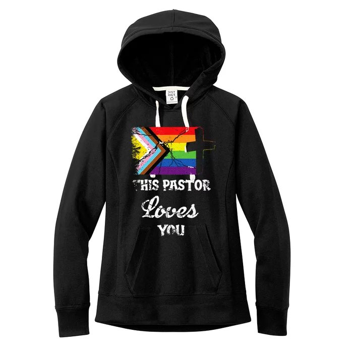 Christian Ally Inclusive Pride Clergy This Pastor Loves You Women's Fleece Hoodie