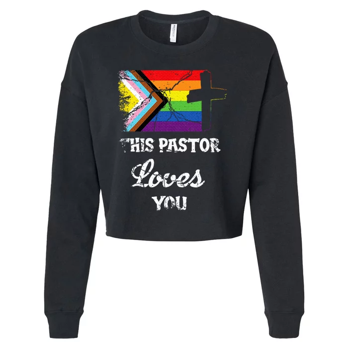 Christian Ally Inclusive Pride Clergy This Pastor Loves You Cropped Pullover Crew