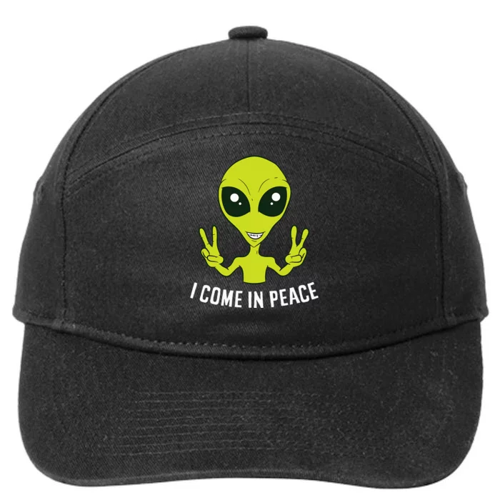 Cute Alien I Come In Peace Space Rave EDM Music Alien 7-Panel Snapback Hat