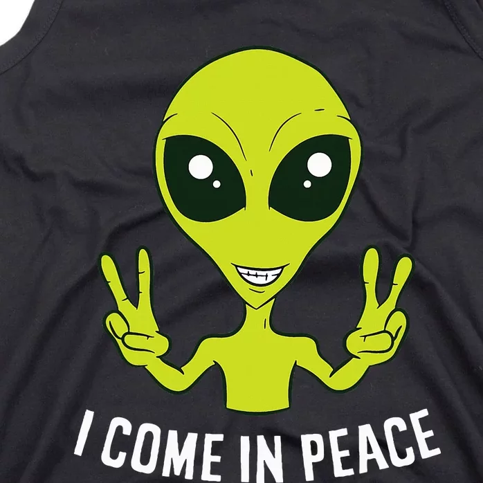 Cute Alien I Come In Peace Space Rave EDM Music Alien Tank Top