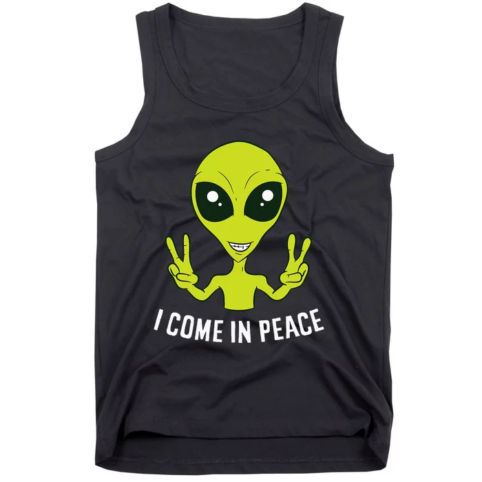 Cute Alien I Come In Peace Space Rave EDM Music Alien Tank Top