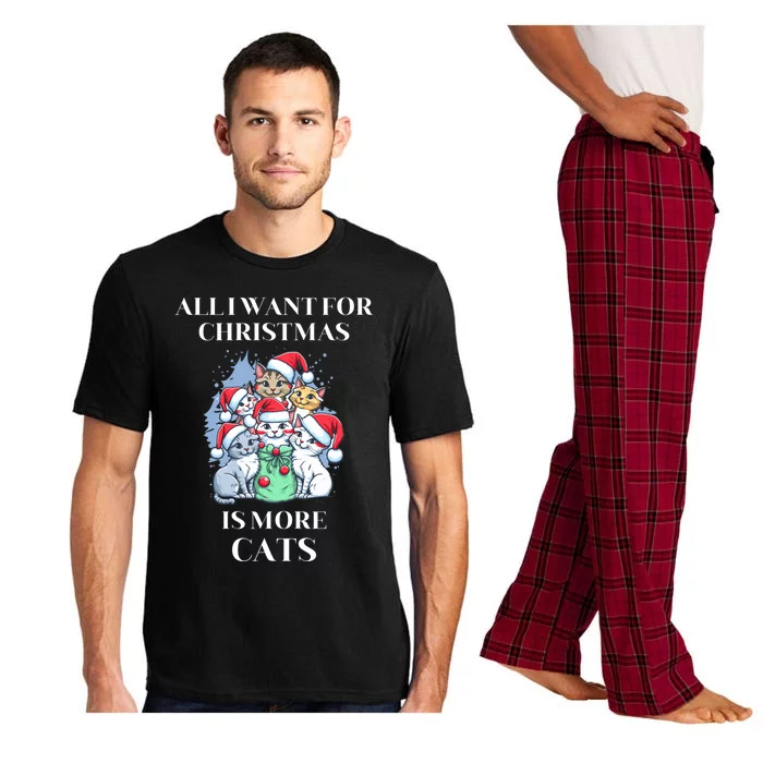 Christmas All I Want For Christmas Is More Cats Gift Pajama Set