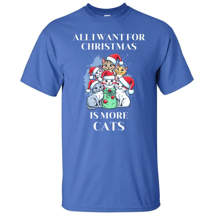 Christmas All I Want For Christmas Is More Cats Gift Tall T-Shirt