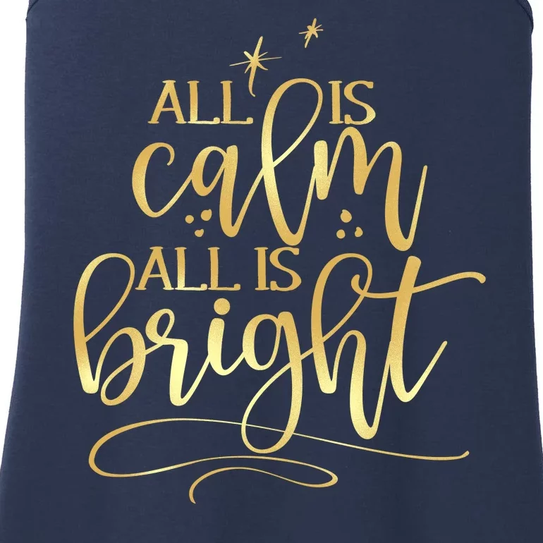 Christmas All Is Calm All Is Bright Ladies Essential Tank