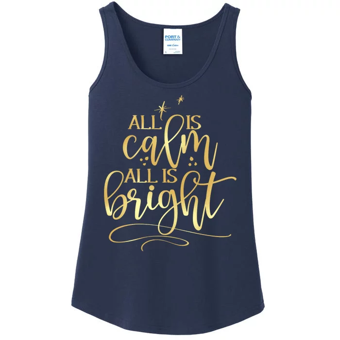 Christmas All Is Calm All Is Bright Ladies Essential Tank