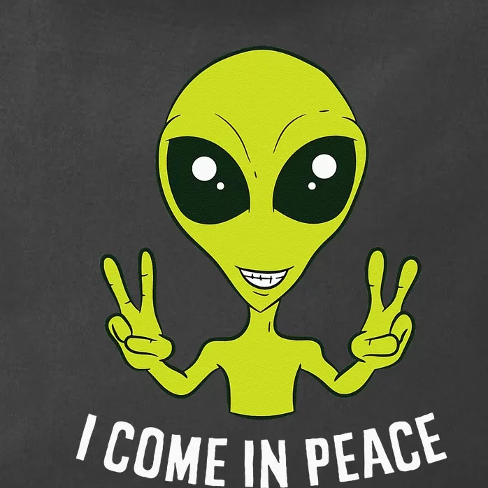 Cute Alien I Come In Peace Space Rave EDM Music Alien Zip Tote Bag