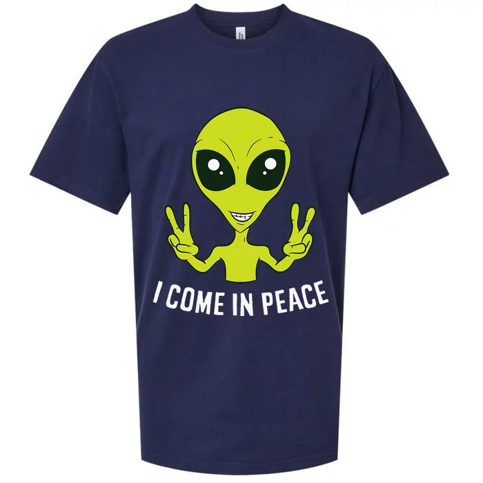 Cute Alien I Come In Peace Space Rave EDM Music Alien Sueded Cloud Jersey T-Shirt