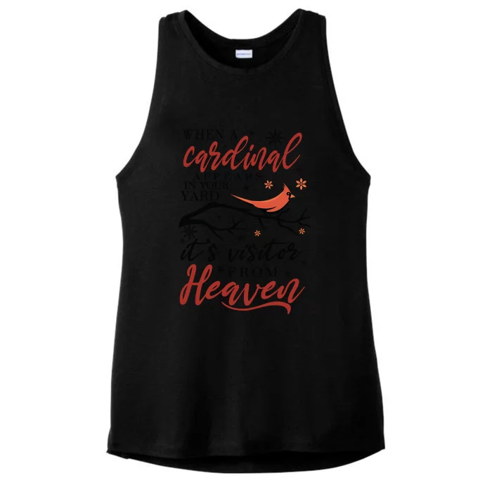 Cardinal Appears In Yard Heaven Visitor Graphics, Black Santa, Mama Claus, Chris Ladies Tri-Blend Wicking Tank