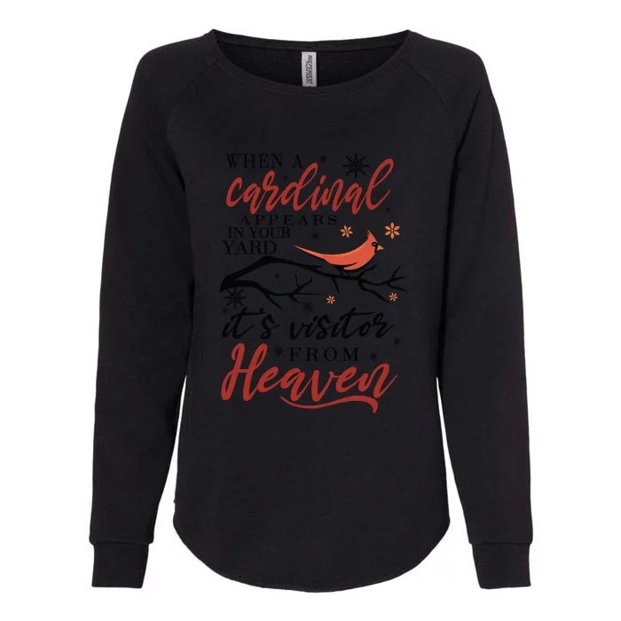 Cardinal Appears In Yard Heaven Visitor Graphics, Black Santa, Mama Claus, Chris Womens California Wash Sweatshirt