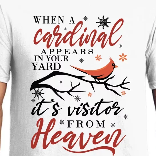 Cardinal Appears In Yard Heaven Visitor Graphics, Black Santa, Mama Claus, Chris Pajama Set