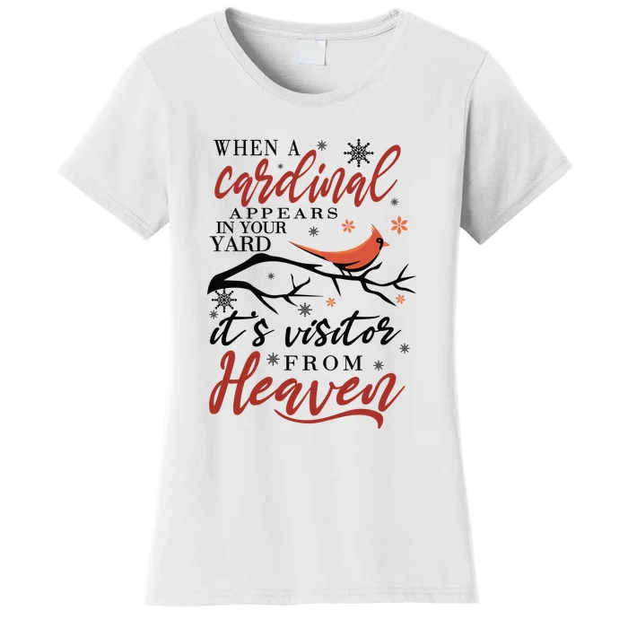 Cardinal Appears In Yard Heaven Visitor Graphics, Black Santa, Mama Claus, Chris Women's T-Shirt