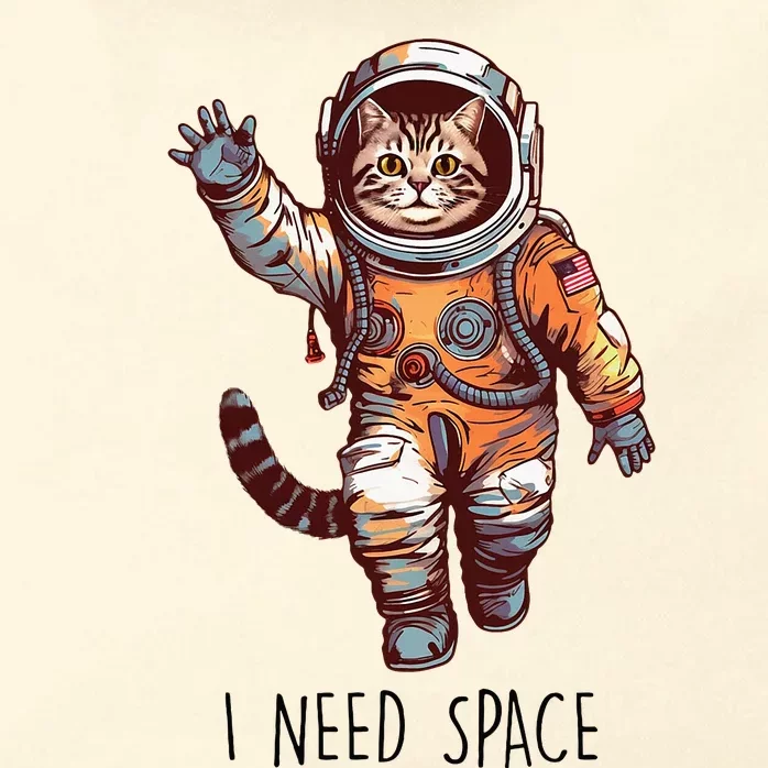 Cat Astronaut I Need Space Universe Outer Space Kitty Lover Zip Tote Bag