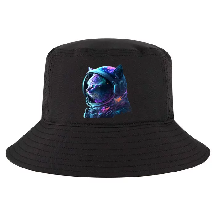 Cat Astronaut In Space Suit And Helmet In The Cosmos Funny Cool Comfort Performance Bucket Hat